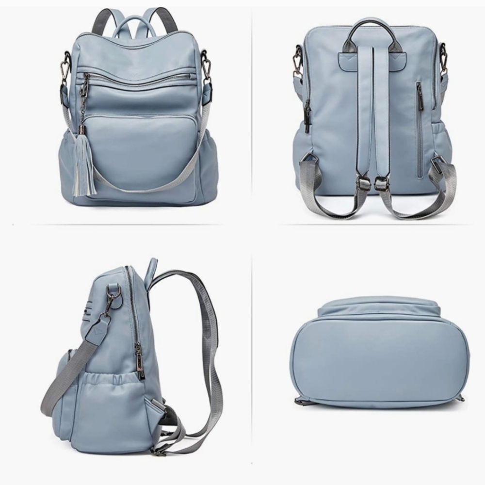 Cluci Blue Backpack Purse Diaper Bag Women's